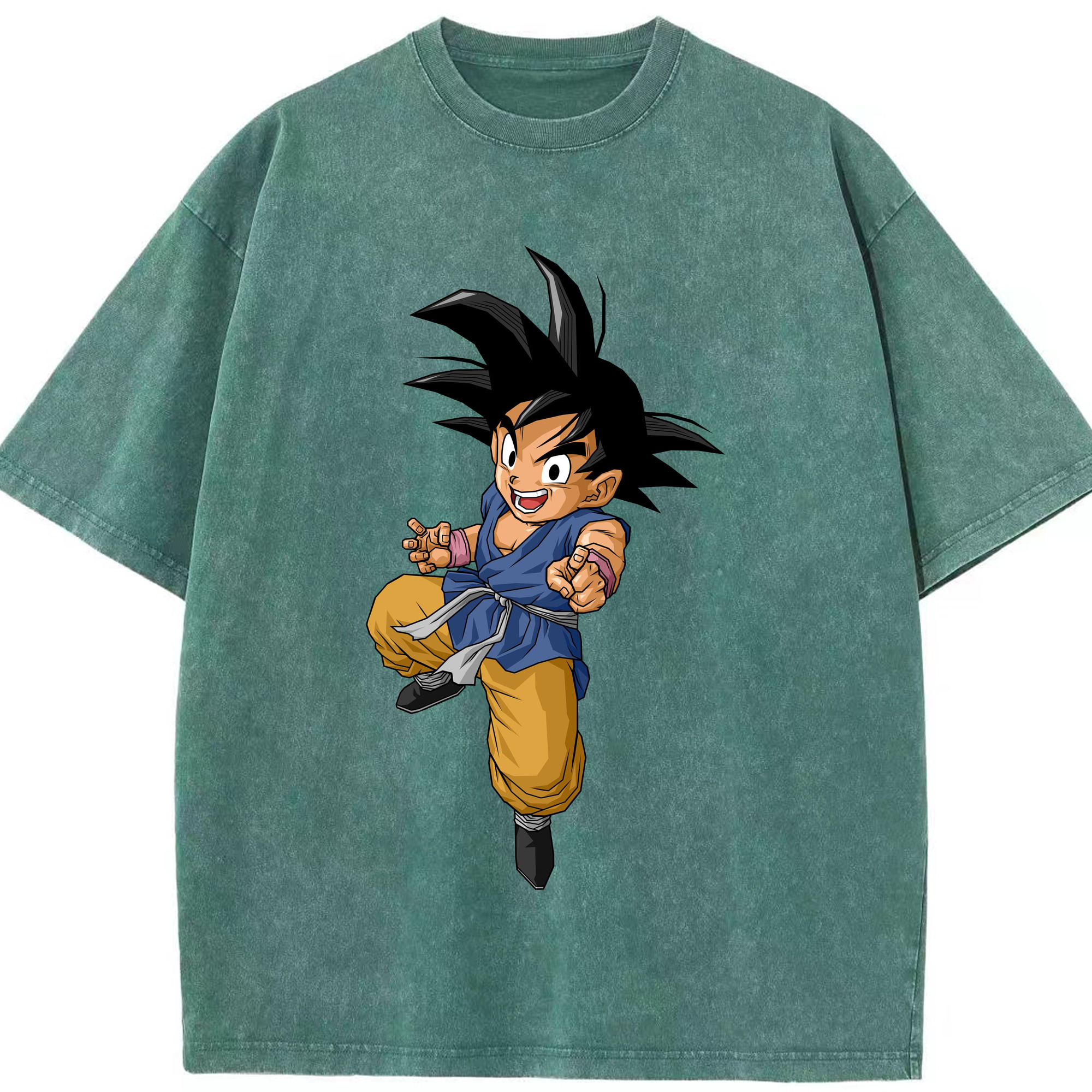 （画像用） ドラゴンボール 孫悟空（そん ごくう）Son Goku カカロット DRAGON BALL Kakarotto 綿100% ヴィンテージ風 半袖Tシャツ（フロントプリント）